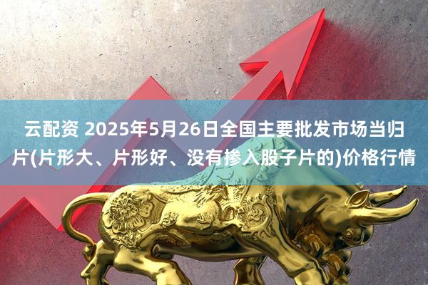 云配资 2025年5月26日全国主要批发市场当归片(片形大、片形好、没有掺入股子片的)价格行情